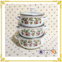 casserole de réchauffeur de nourriture isolée par émail fait en porcelaine